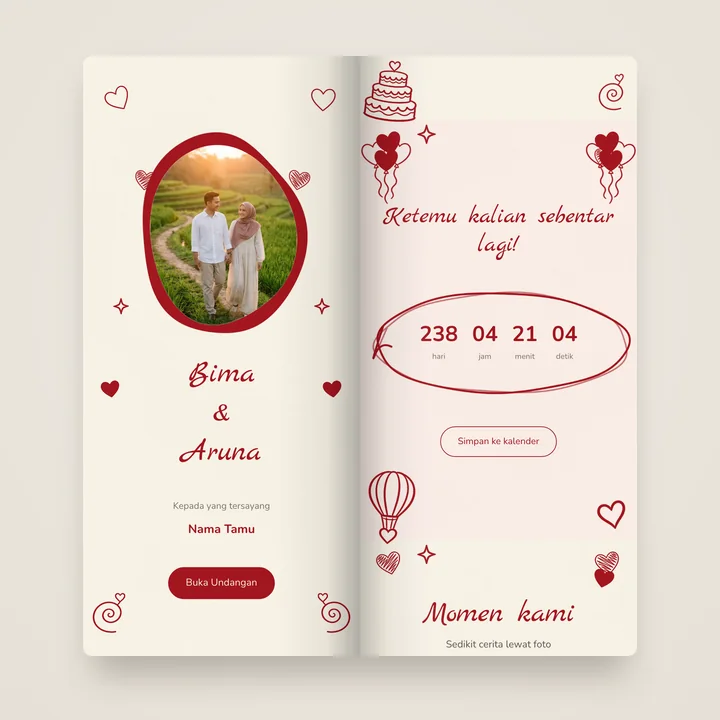 Tema Red Doodle, undangan terbuka